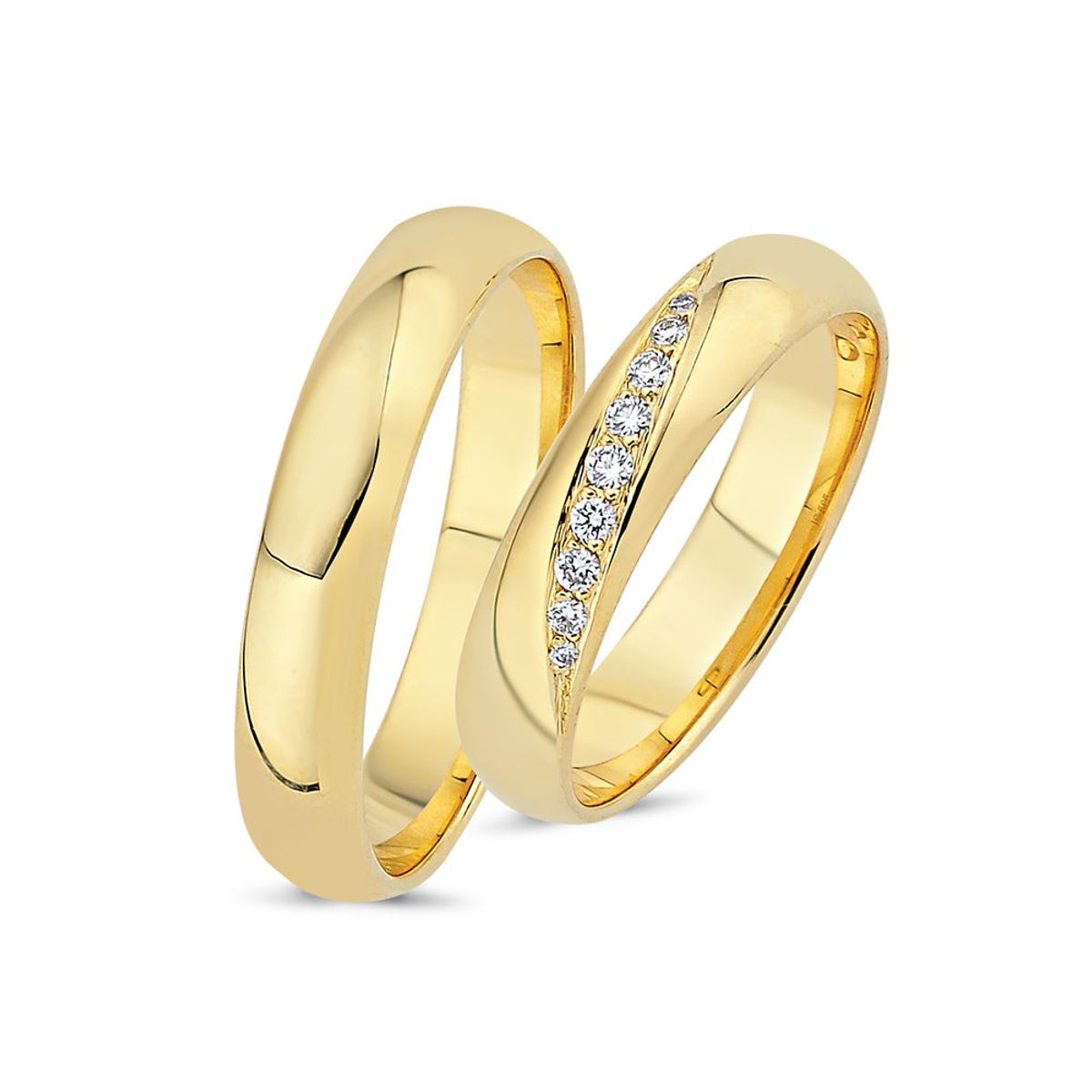 Nuran - Vielsesring 0,12ct w/vs 4,5mm 14 kt guld