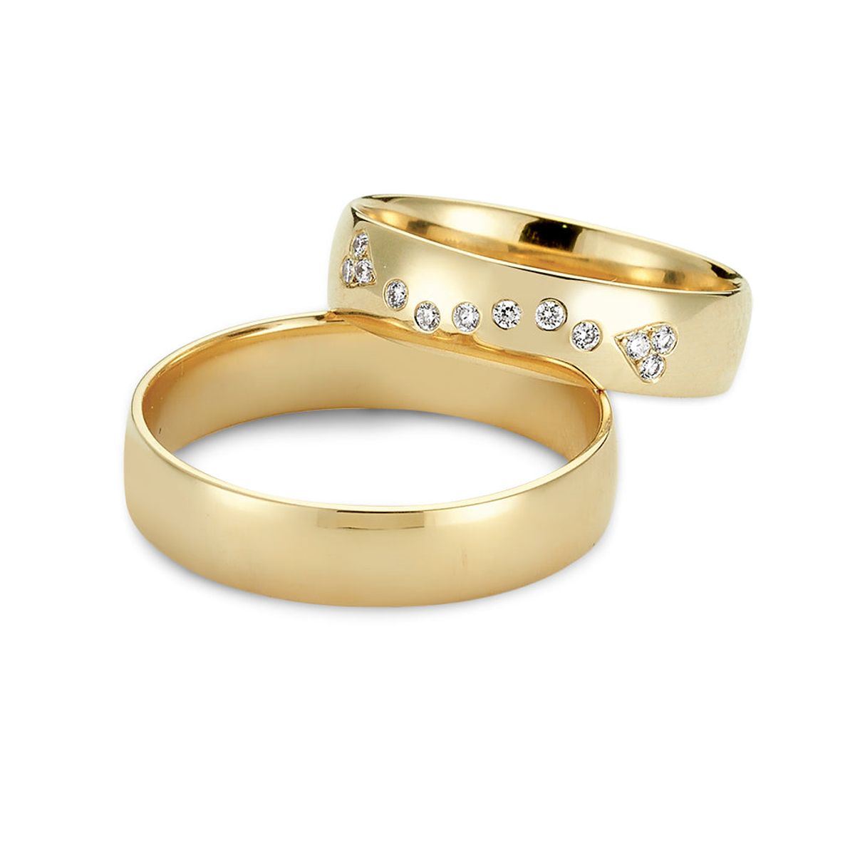 Nuran - Vielsesring, 12x0,01ct w/vs, 5mm 14 kt. guld