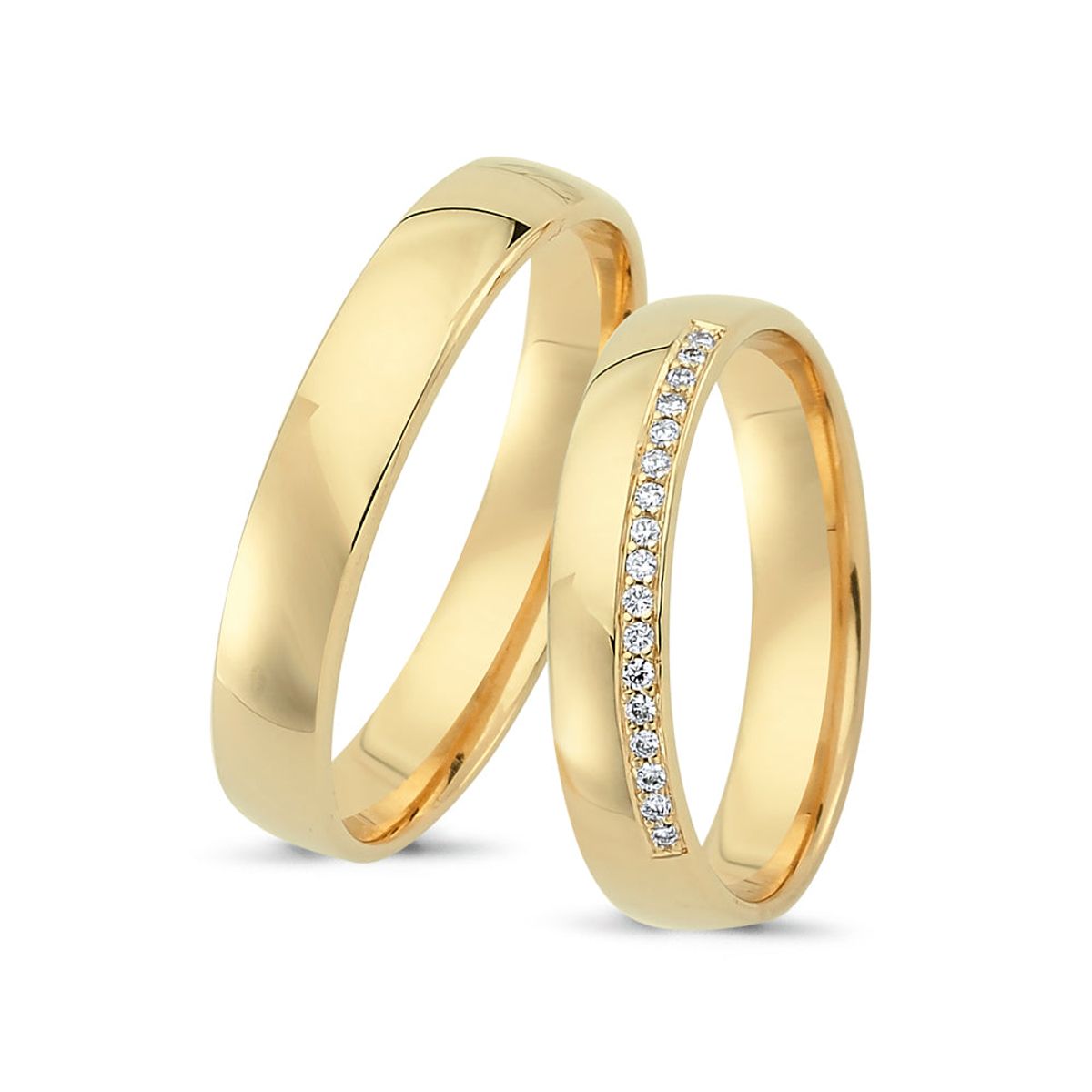 Nuran - Vielsesring 17x0,005ct w/si 14 kt guld