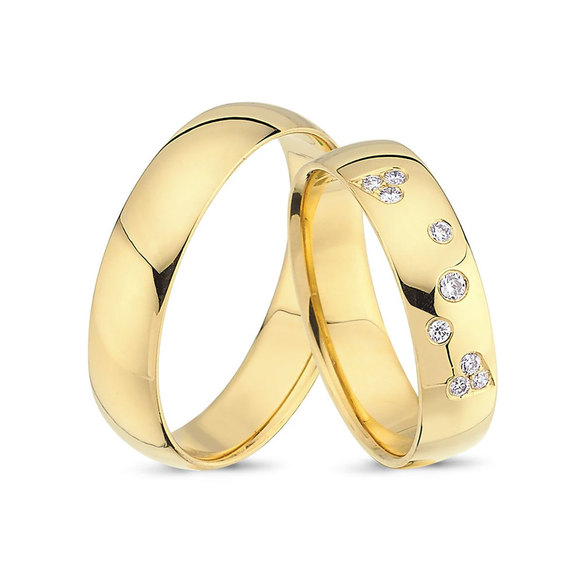 Nuran - Vielsesring 1x0,02 8x0,01ct w/vs 14 kt guld