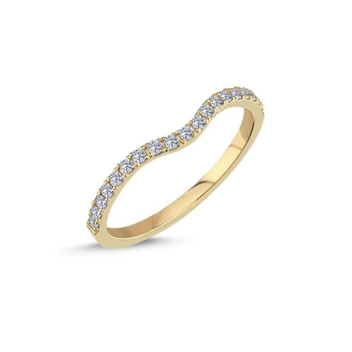 Nuran - Vielsesring m. pavé, 0,19 ct. w/vs 14 kt. guld