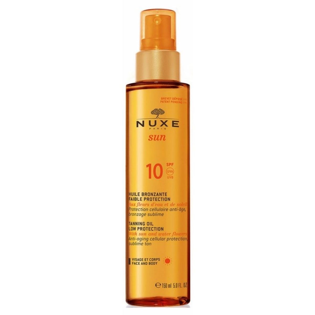 Nuxe Sun Tanning Oil Low Protection SPF 10 - 150 ml