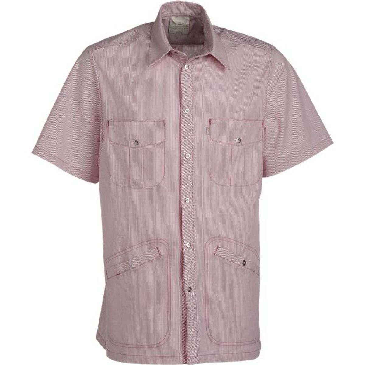 Nybo Pink Stribet Unisex Fresh Skjorte, Justerbar Elastik, Slidstærk - 4XL