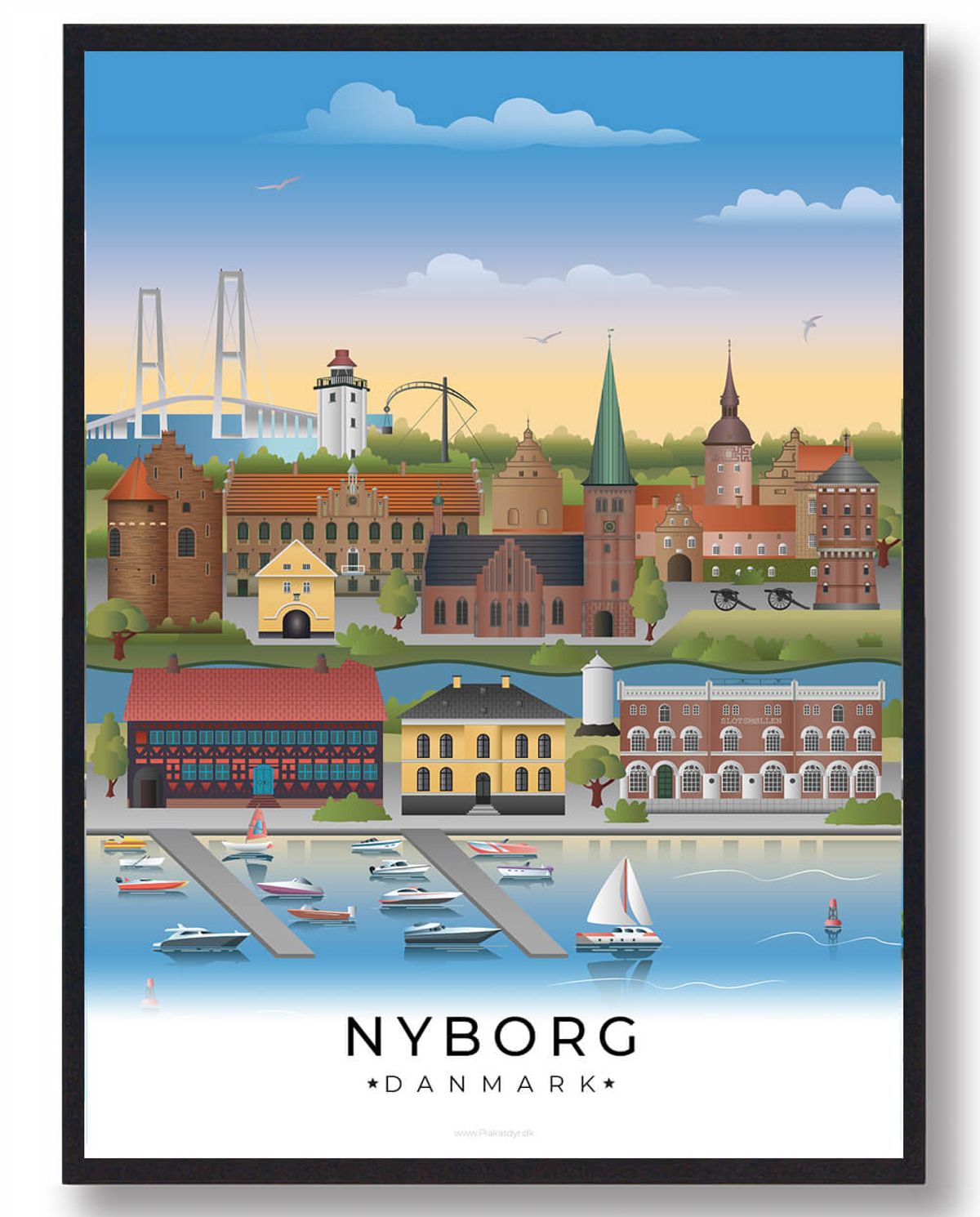 Nyborg byplakat (RESTPARTI) (Størrelse: L - 50x70cm (B2))