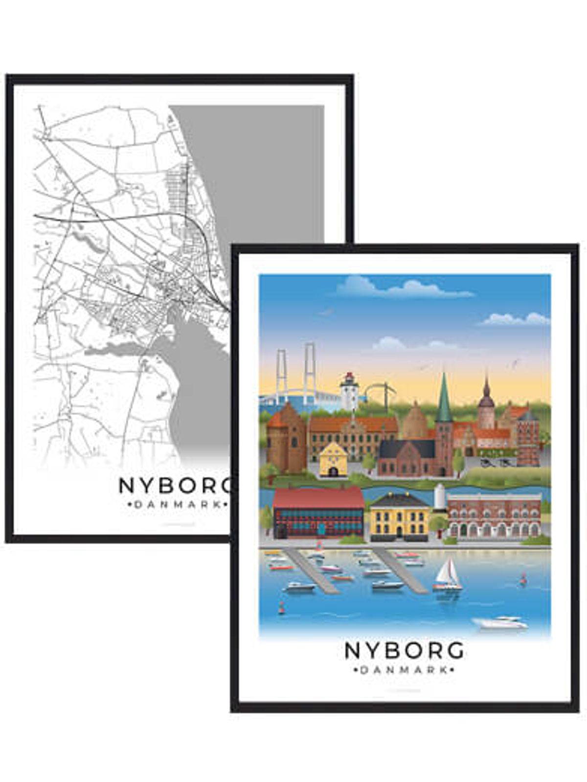 Nyborg byplakatsæt (Størrelse: L - 50x70cm (B2))