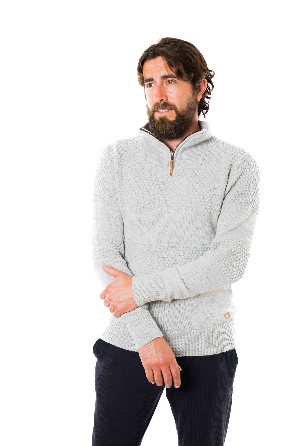 Nyhavn 1/2 Zip Sweater - Fuza Wool - Silver Grey