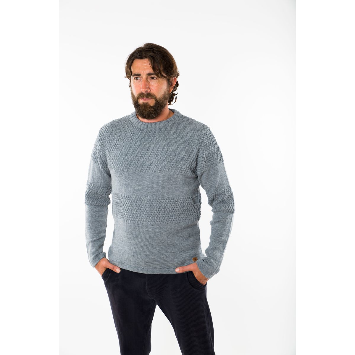 Nyhavn Sweater Round Neck - Fuza Wool - Denim