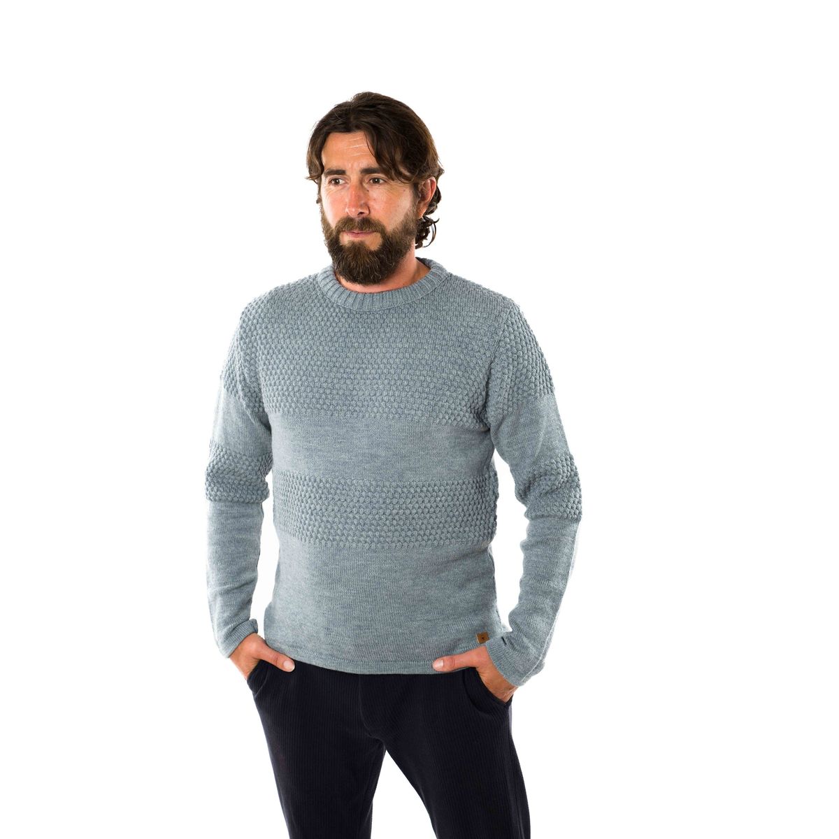 Nyhavn Sweater Round Neck - Fuza Wool - Denim