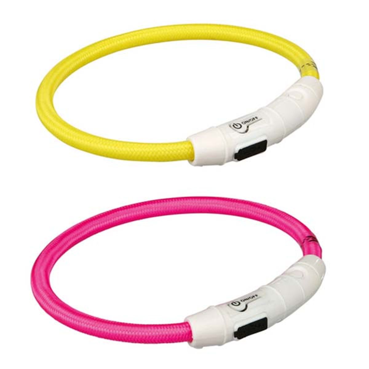 Nylon Lyshalsbånd med USB-Pink-M/L