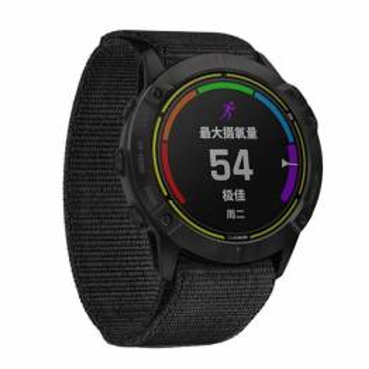 Nylon rem til Garmin Fenix 5/6, Forerunner, Approach m.fl - Sort