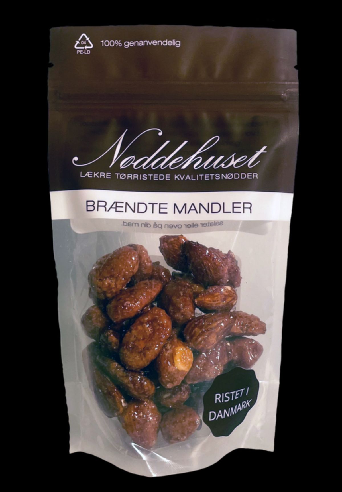 Nøddehuset Brændte Mandler, 85g.