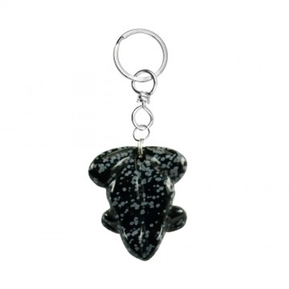 Nøglering Frø Snefnug Obsidian - Nøglering - GodKarmaShop