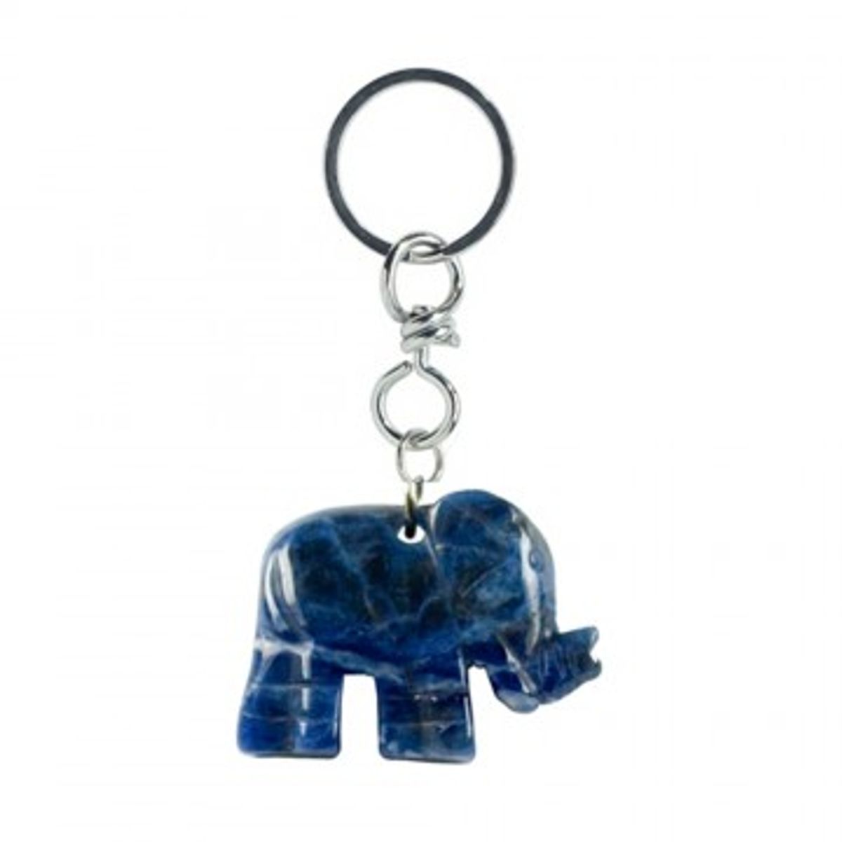 Nøglering med sodalit elefant - Nøglering - GodKarmaShop