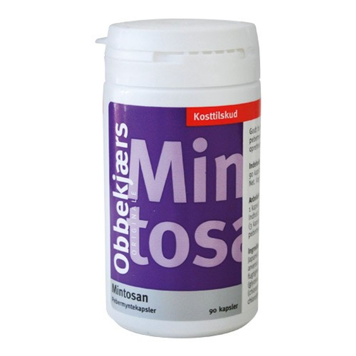 Obbekjærs Mintosan 200 mg - 90 kap