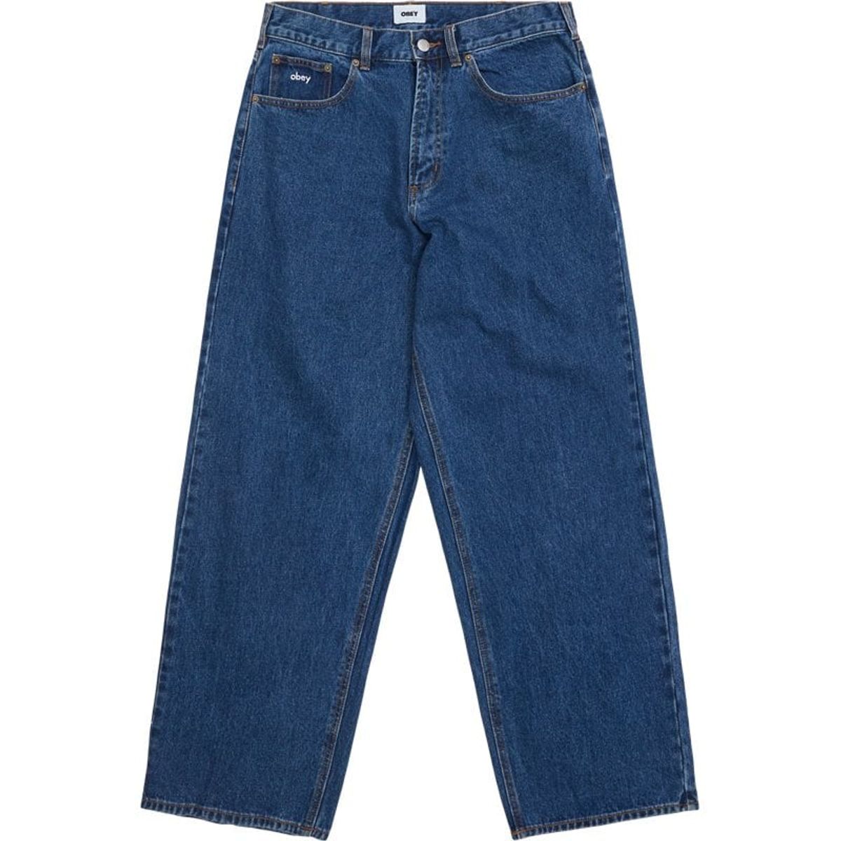 Obey Bigwig Baggy Jeans Denim Stone Wash