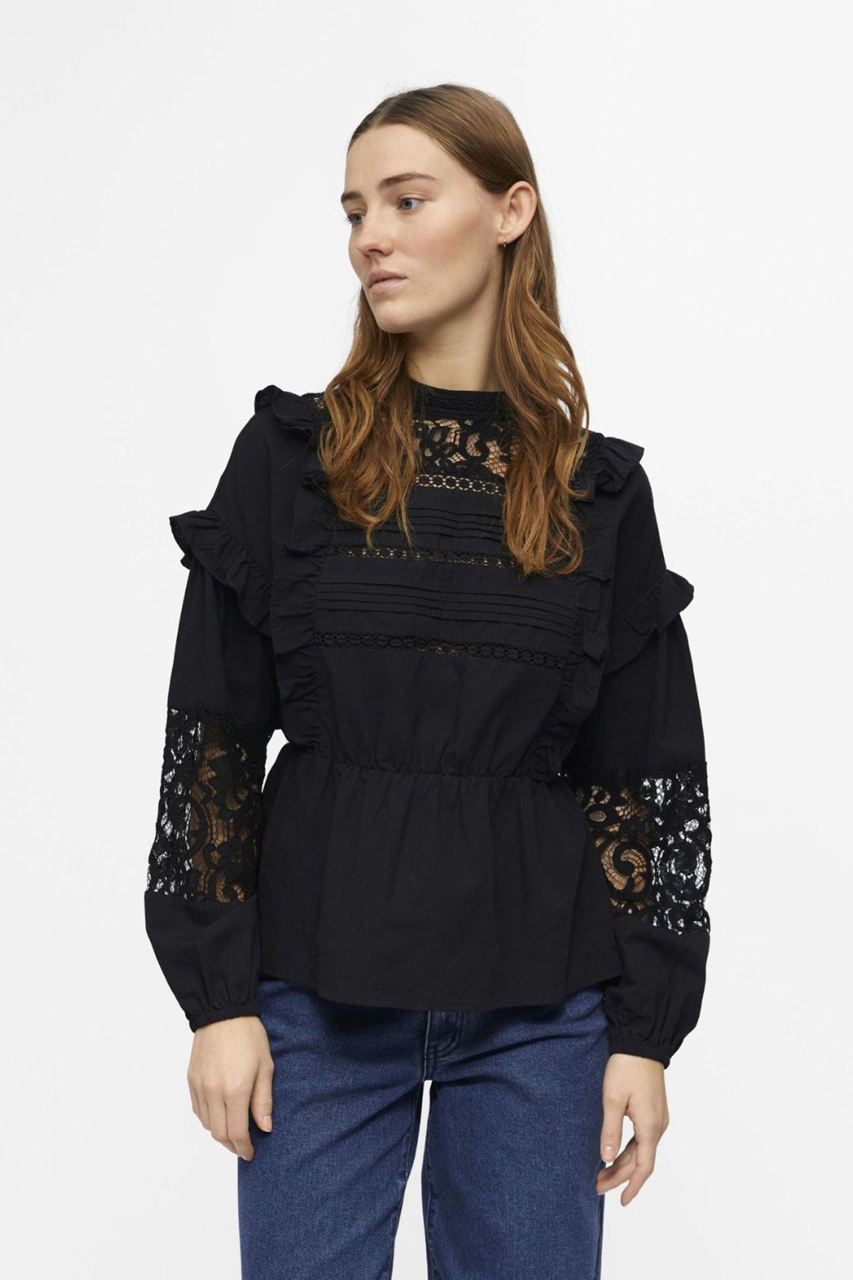 Objarienne New L/S Top - Black - Object - Sort L