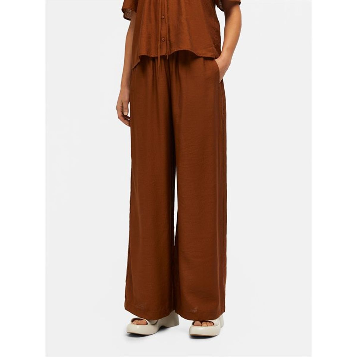 Object - Filuca Hw Wide Pants - Dark Earth