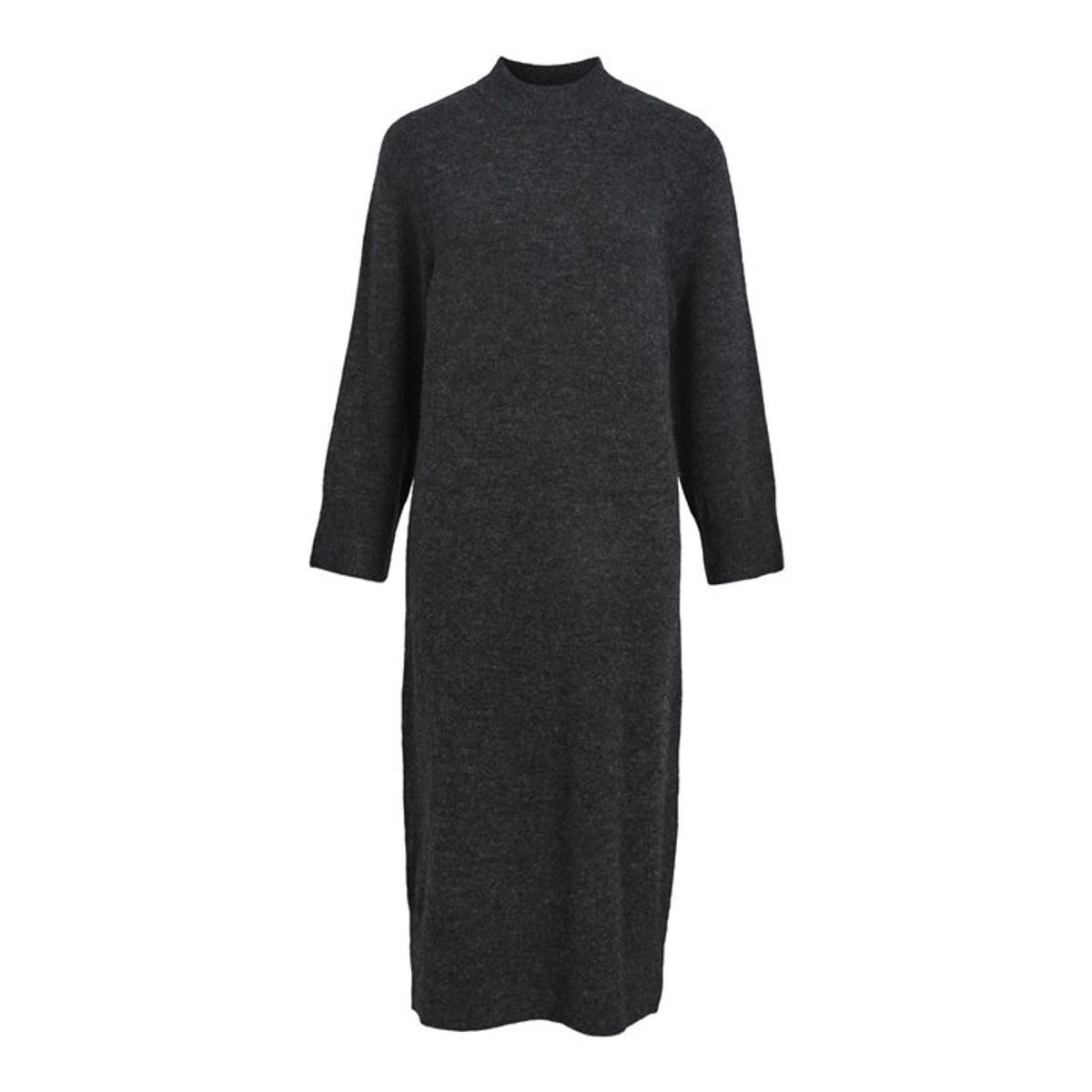 Object - Geromia Ls O-Neck Knit Dress - Mørkegrå