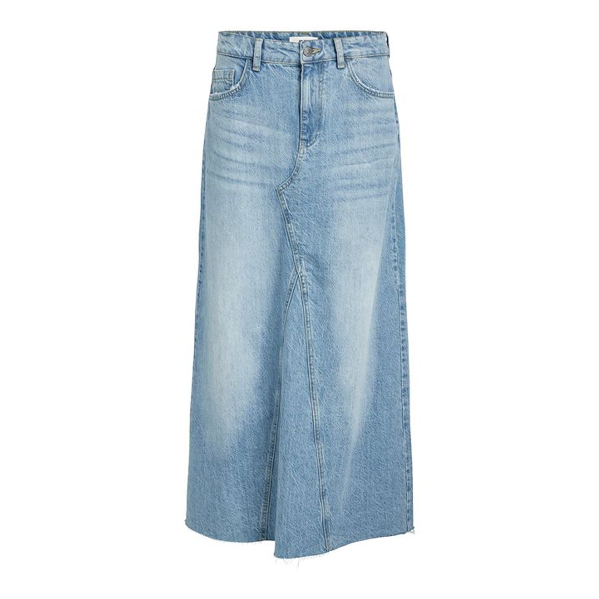 Object - Harlow Long Denim Skirt - Lyseblå