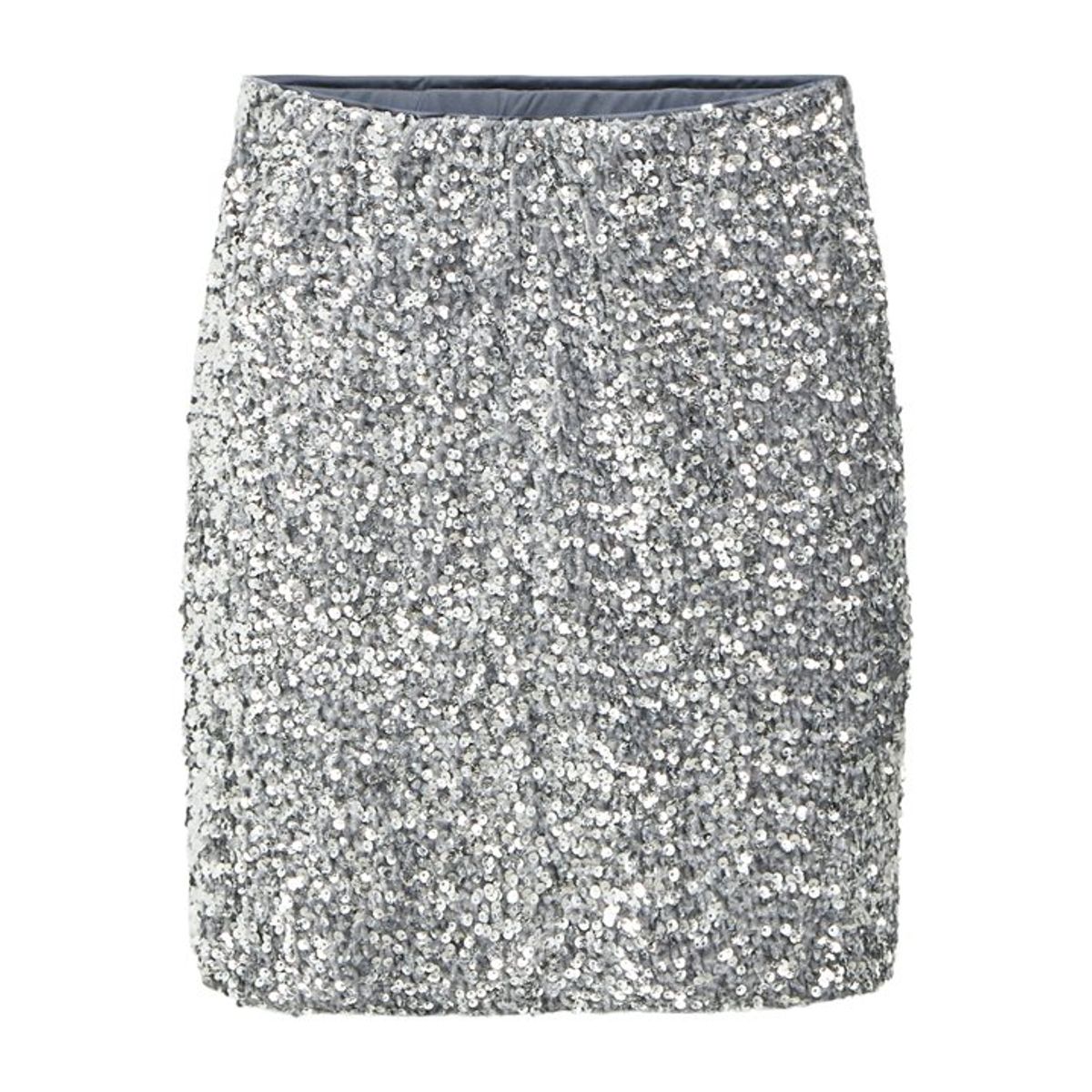 Object - Kinne HW Mini Skirt - Silver Sequin