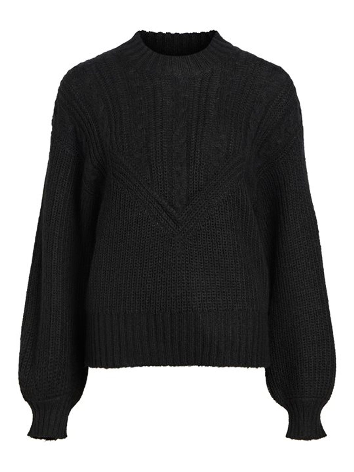 Object - Nova Stella Cable Knit Pullover - Sort