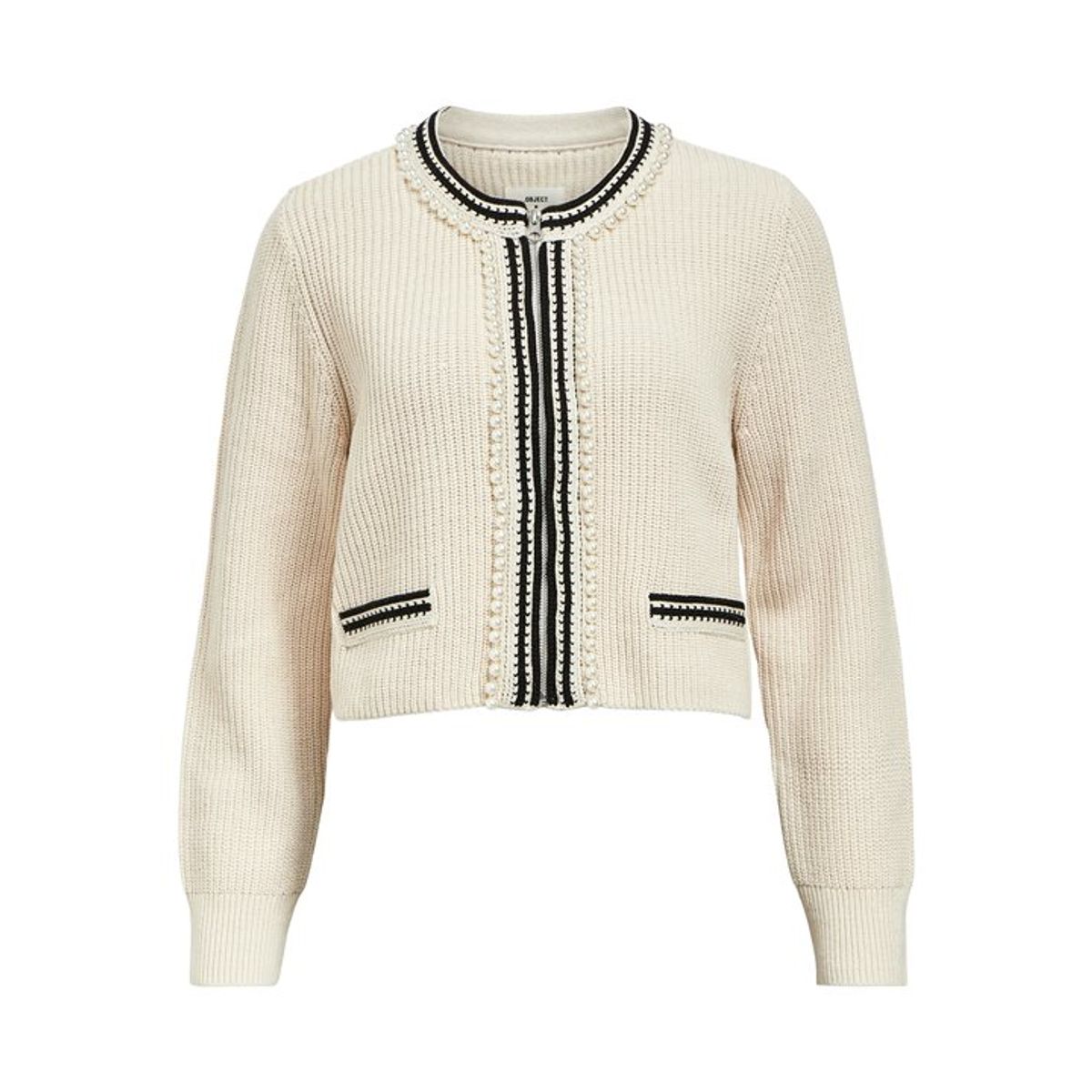 Object - Perla LS Knit Cardigan - Sand