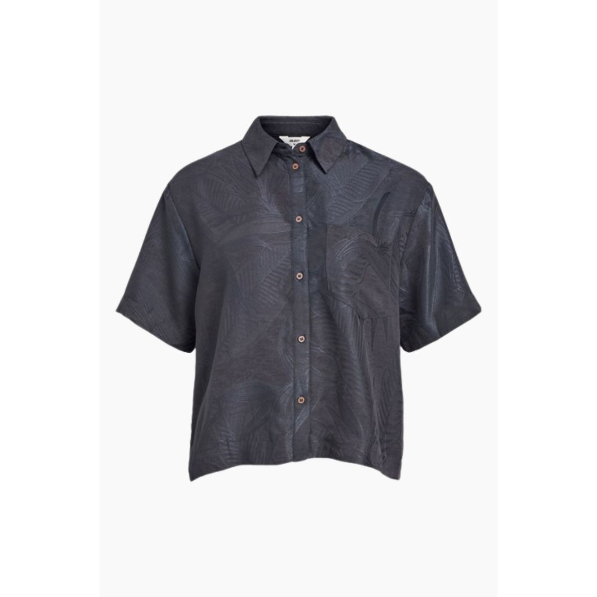 Objhannima S/S Shirt 132 - Black - Object - Sort XL