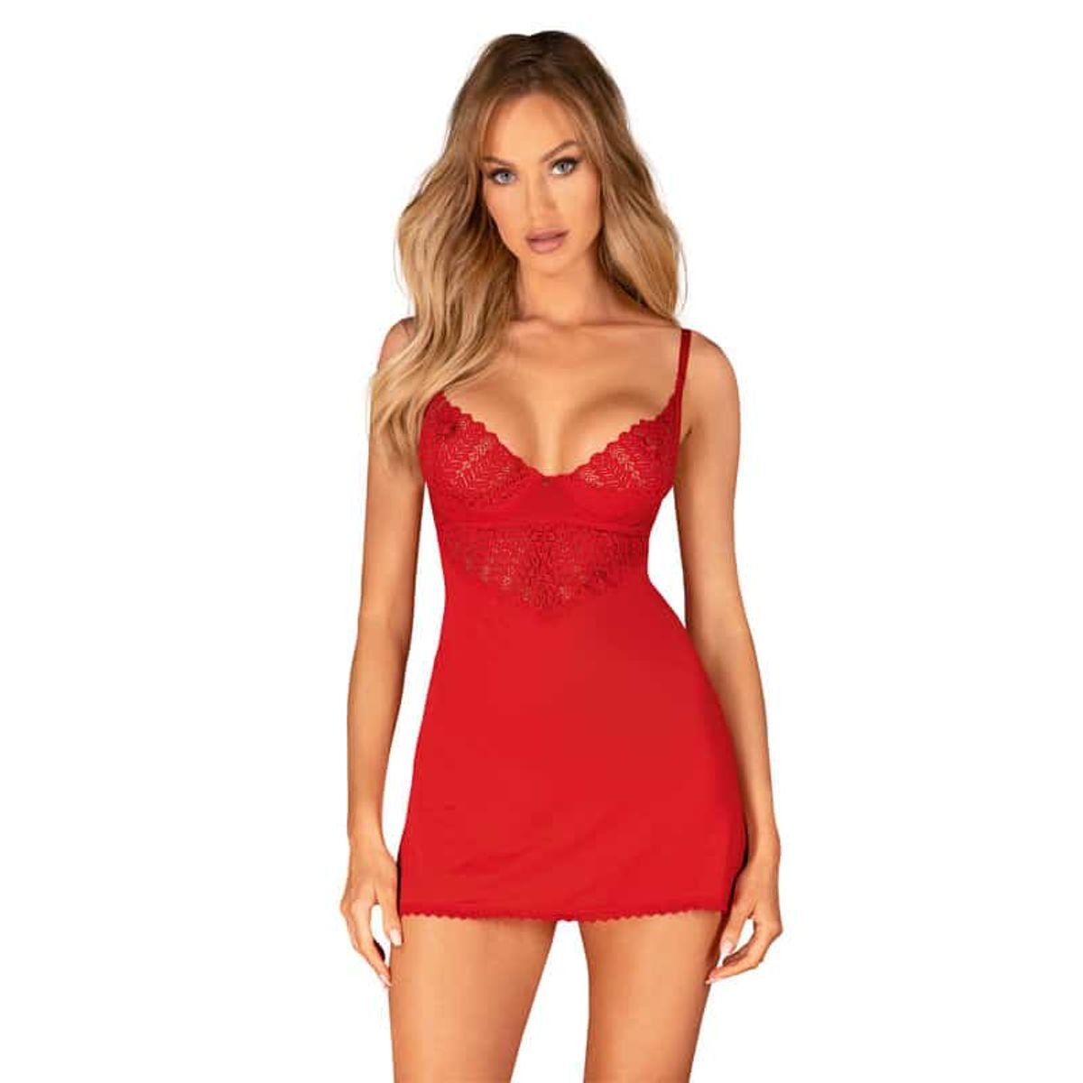 Obsessive Ingridia Chemise og G-streng Rød - M/L