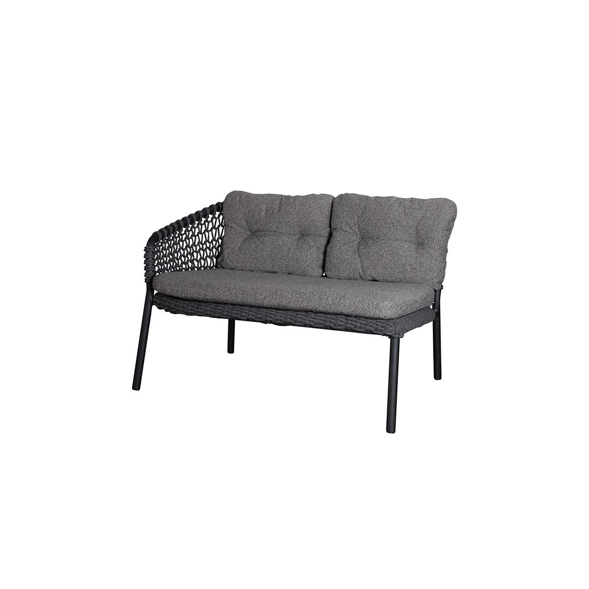 Ocean 2-pers. Sofa, højre modul, Soft Rope fra Cane-line (Dark grey, Dark grey, Cane-line Wove)