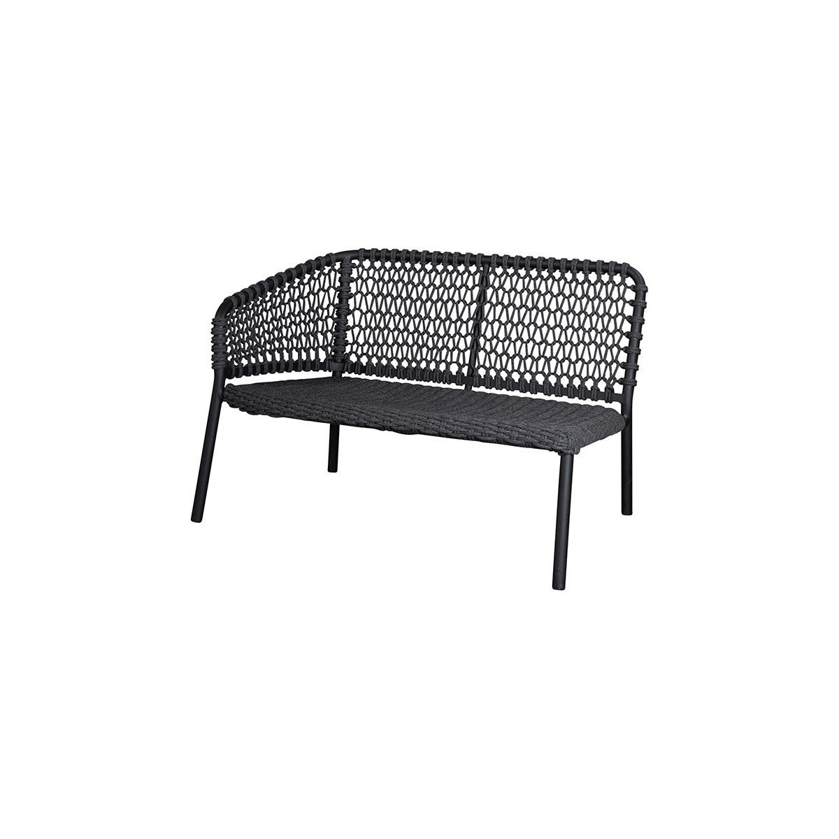 Ocean 2-pers. Sofa, højre modul, Soft Rope fra Cane-line (Dark grey, Ingen hynde)