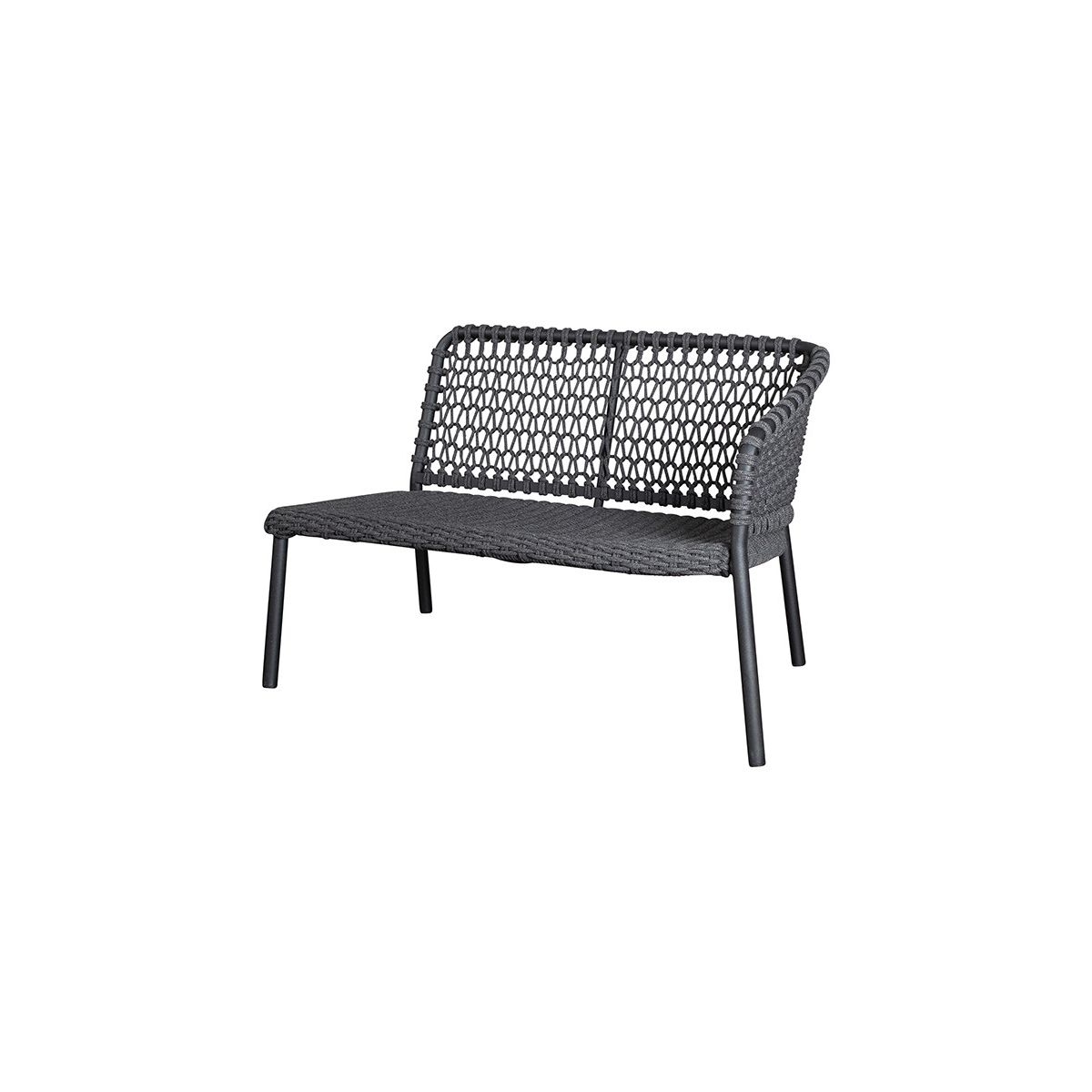 Ocean 2-pers. Sofa, venstre modul, Soft Rope fra Cane-line (Dark grey, Ingen hynde)