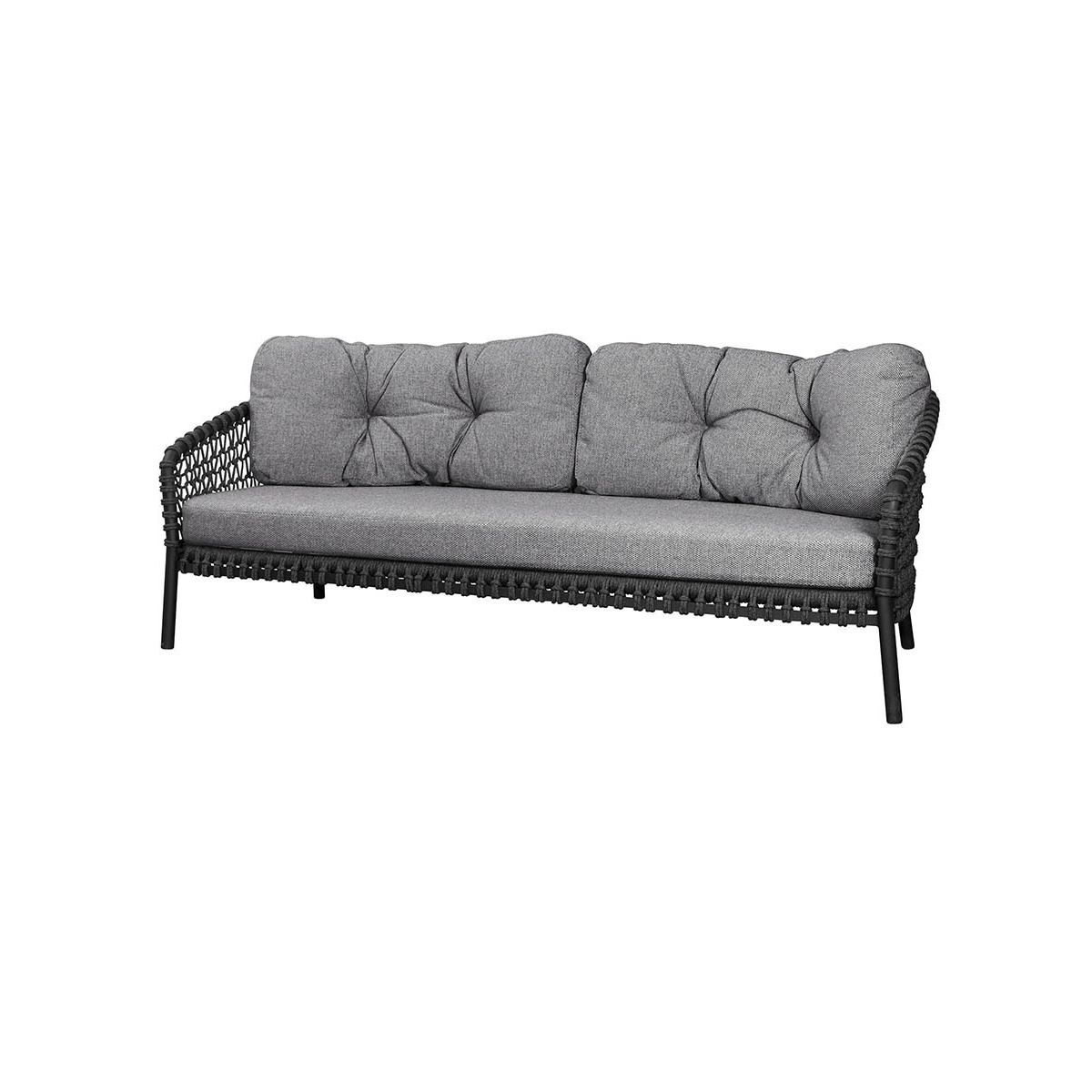 Ocean 3-pers. Sofa, soft rope fra Cane-line (Dark Grey)