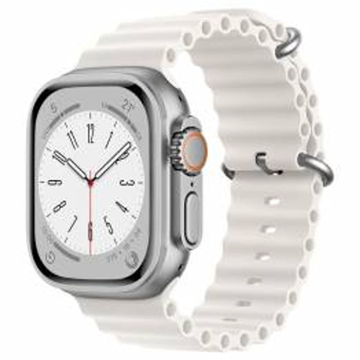 Ocean silikone rem til Apple Watch Ultra samt Watch 44/45/46/49mm - Hvid