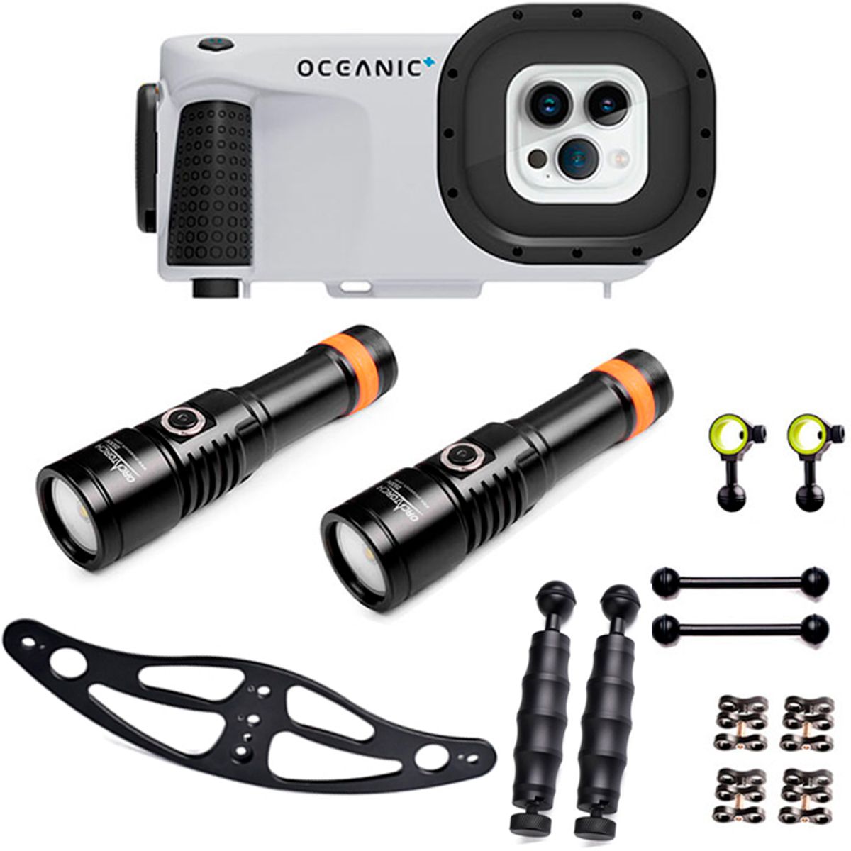 Oceanic+ Dive Housing + 2 x D530V Videolygte Set-Up