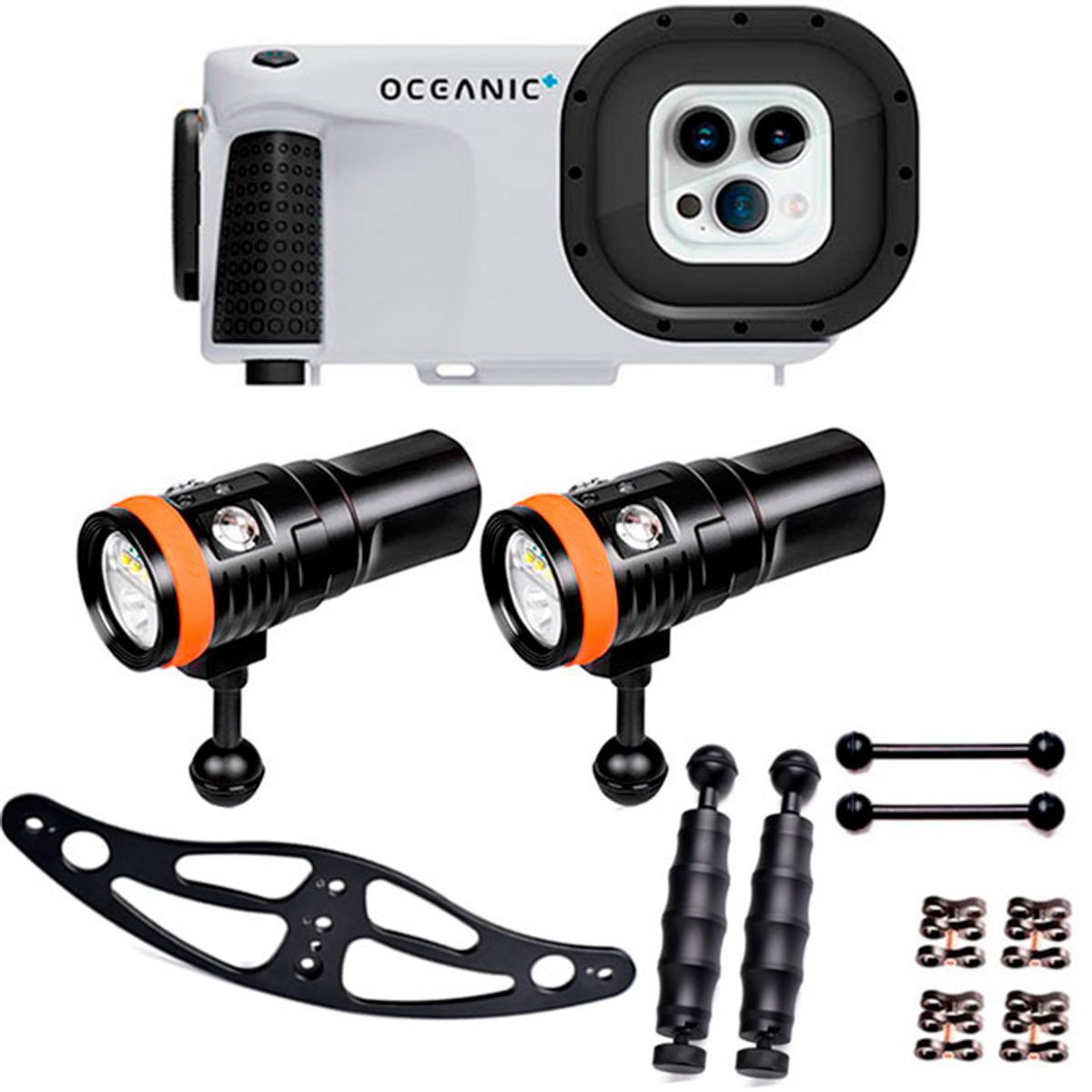 Oceanic+ Dive Housing + 2 x D900V Videolygte Set-up