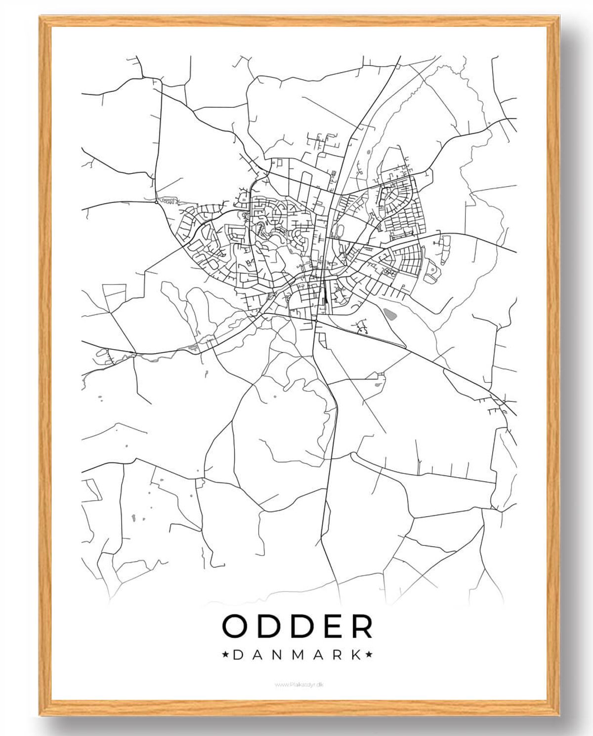 Odder by plakat - hvid (Størrelse: L - 50x70cm (B2))