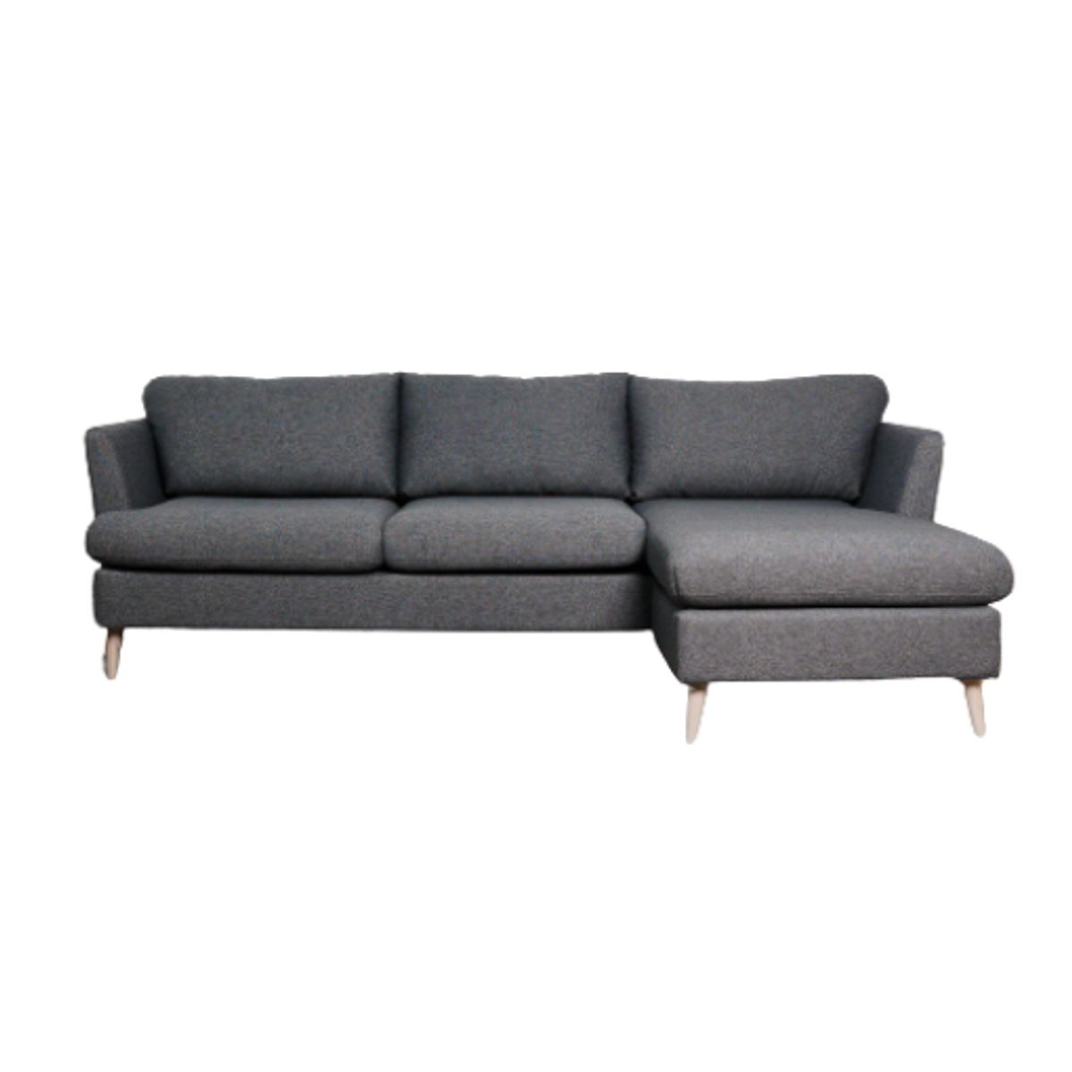 Odense sofa | Højrevendt sofa med chaiselong | Grå stof