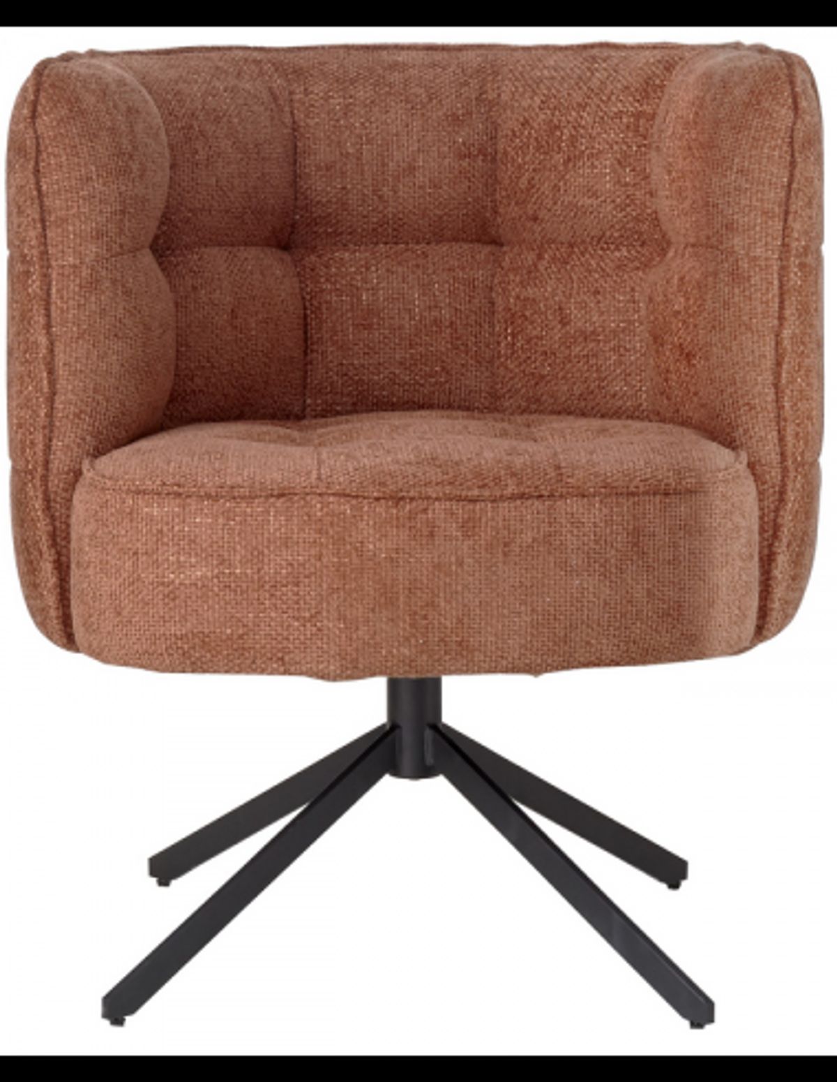 Odin rotérbar loungestol i metal og polyester H85 cm - Mat sort/Dyb terracotta