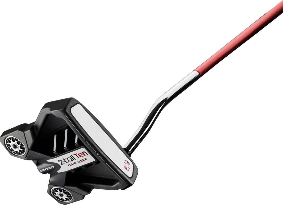 Odyssey 2-Ball Ten Tour Lined Double Bend Neck Herre Putter - Sort - Højre - Str. 34" - Odyssey Oversize (2022) Oversize Sort/Rød