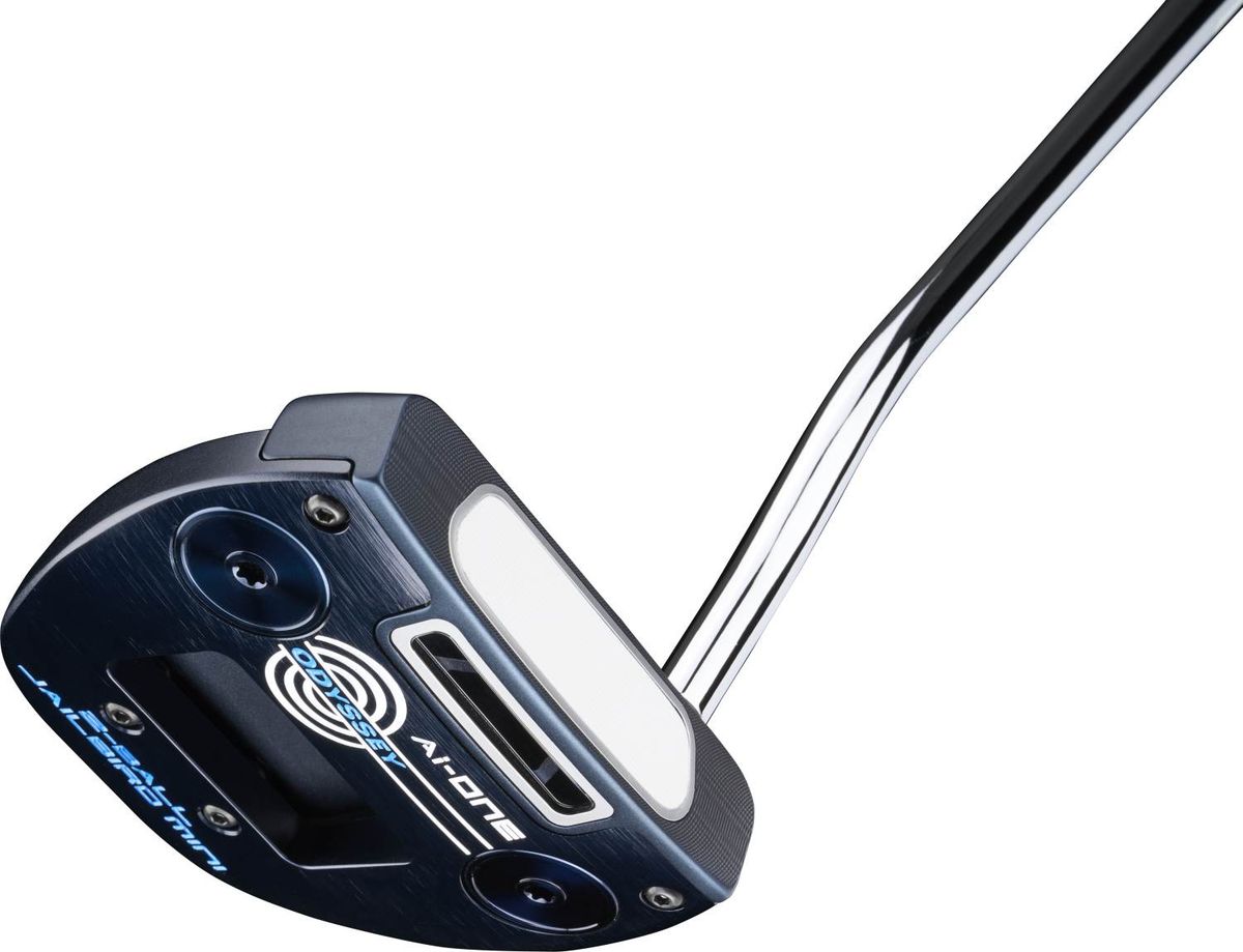 Odyssey Ai-One 2-Ball Jailbird Mini DB Double Bend Neck Putter - Blå/Hvid - Venstre - Str. 33" - Odyssey Ai-ONE (2023) Midsize Hvid/Blå