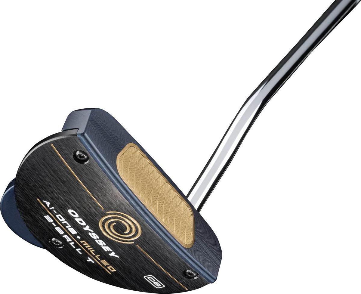 Odyssey Ai-One Milled 2-Ball T DB Double Bend Neck Putter - Blå/Hvid - Højre - Str. 33" - Odyssey Ai-ONE Milled (2023) Midsize Hvid/Blå