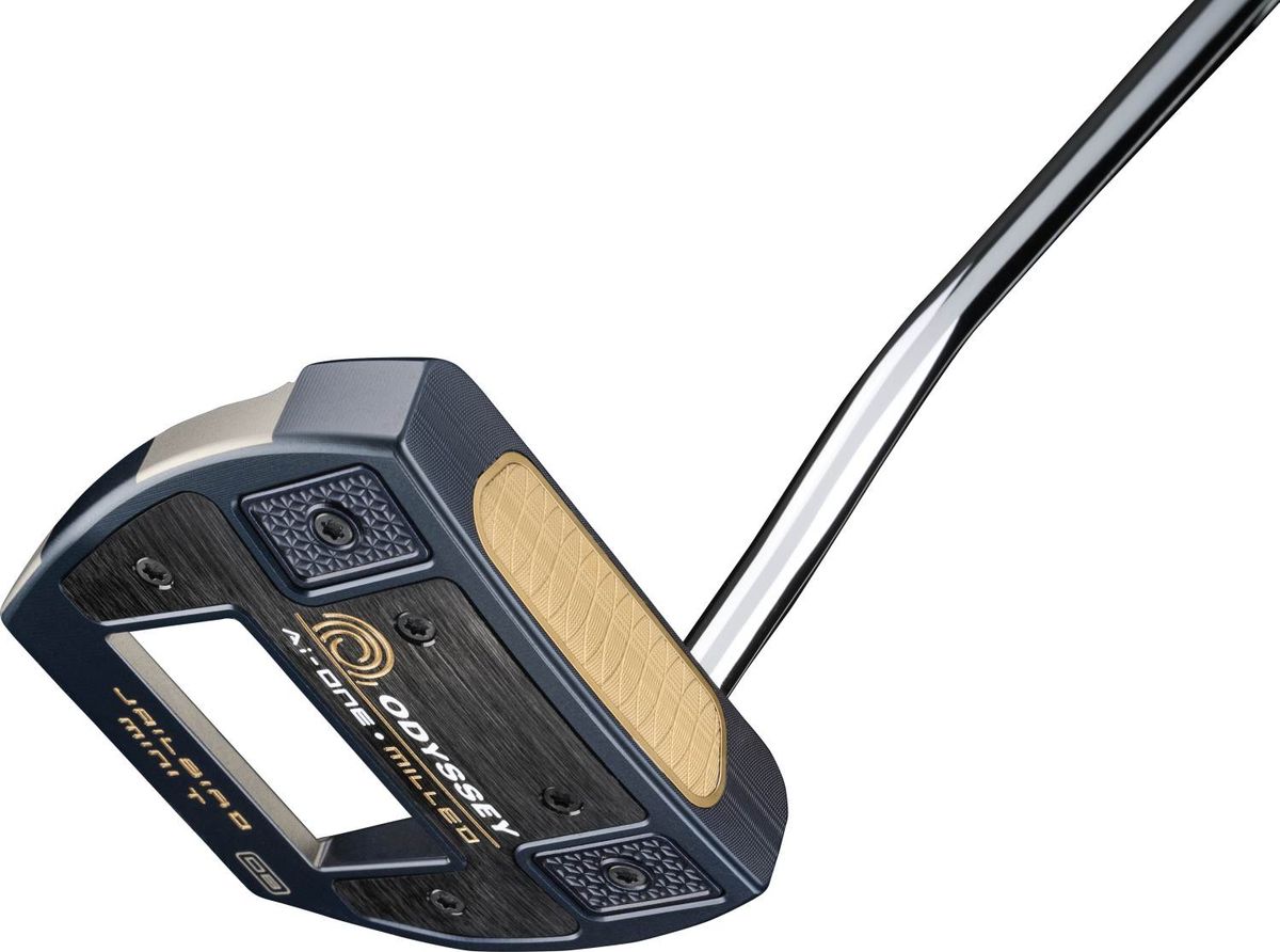 Odyssey Ai-One Milled Jailbird Mini T DB Double Bend Neck Putter - Blå/Chrome - Højre - Str. 33" - Odyssey Ai-ONE Milled (2023) Midsize Hvid/Blå