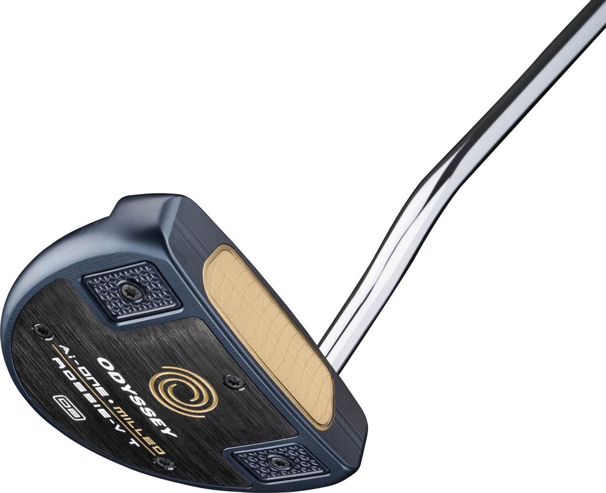 Odyssey Ai-One Milled Rossie V T DB Double Bend Neck Putter - Blå - Højre - Str. 33" - Odyssey Ai-ONE Milled (2023) Midsize Hvid/Blå