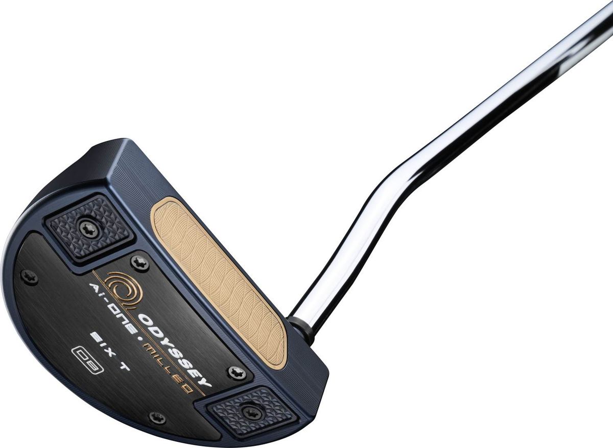 Odyssey Ai-One Milled Six T DB Double Bend Neck Putter - Blå - Højre - Str. 33" - Odyssey Ai-ONE Milled (2023) Midsize Hvid/Blå