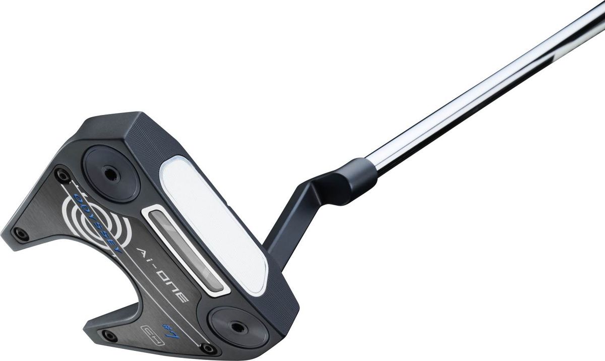 Odyssey Ai-One Seven CH Plumber Neck Putter - Blå - Højre - Str. 34" - Odyssey Ai-ONE (2023) Midsize Hvid/Blå