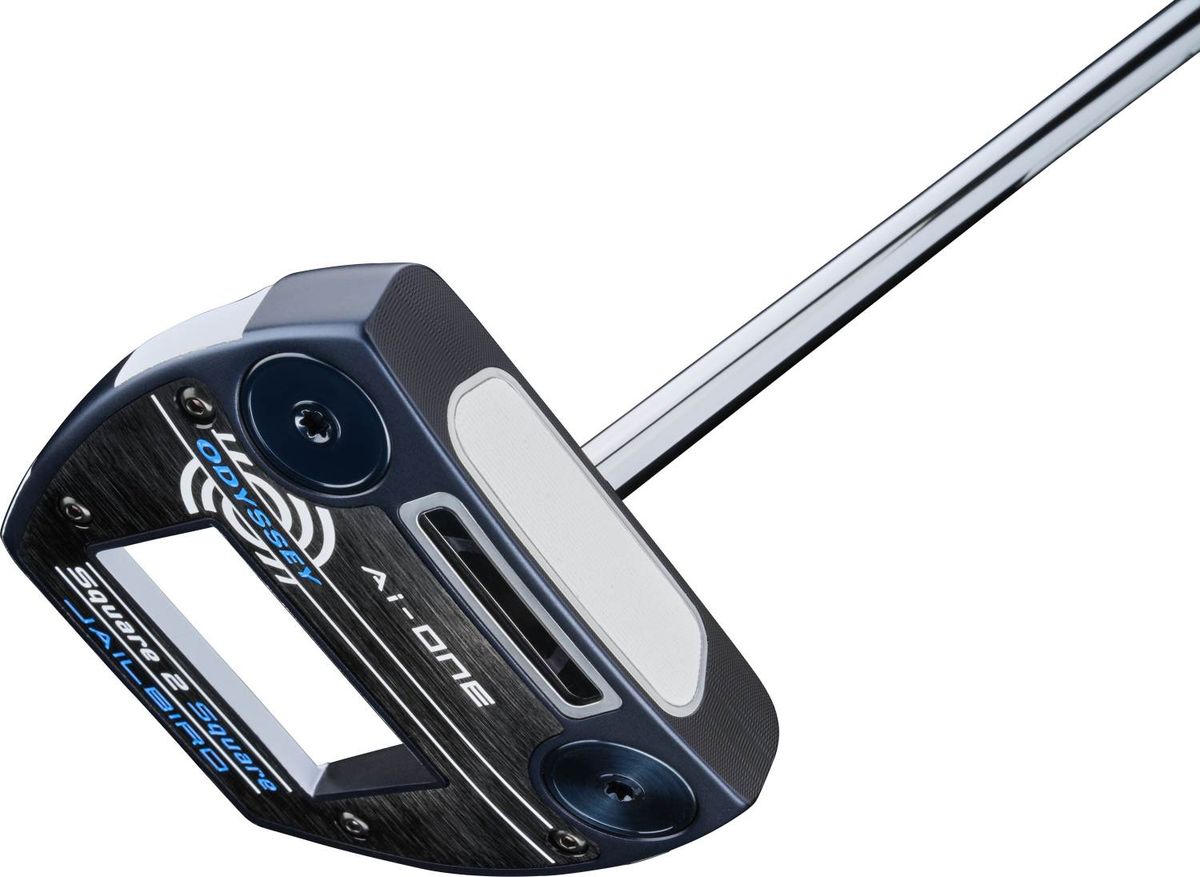 Odyssey Ai-One Square 2 Square Jailbird Straight Neck Putter - Blå/Hvid - Højre - Str. 34" - Odyssey Ai-ONE Square 2 Square (2024) Oversize Hvid/Blå