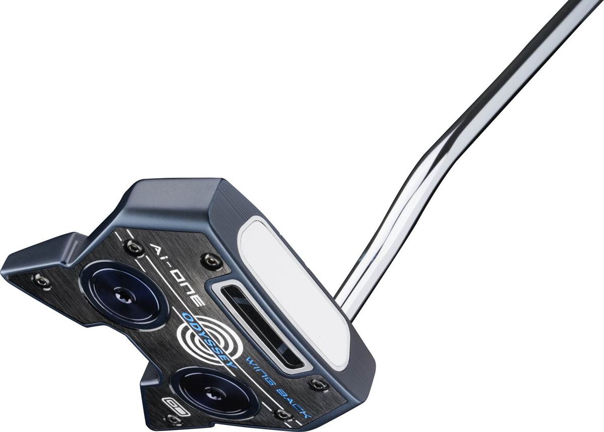 Odyssey Ai-One Wing Back DB Double Bend Neck Putter - Blå - Højre - Str. 34" - Odyssey Ai-ONE (2023) Midsize Hvid/Blå