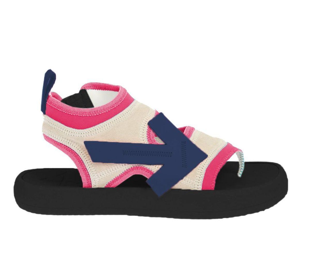 Off-White Fuchsia Neoprene Suede Sandalers