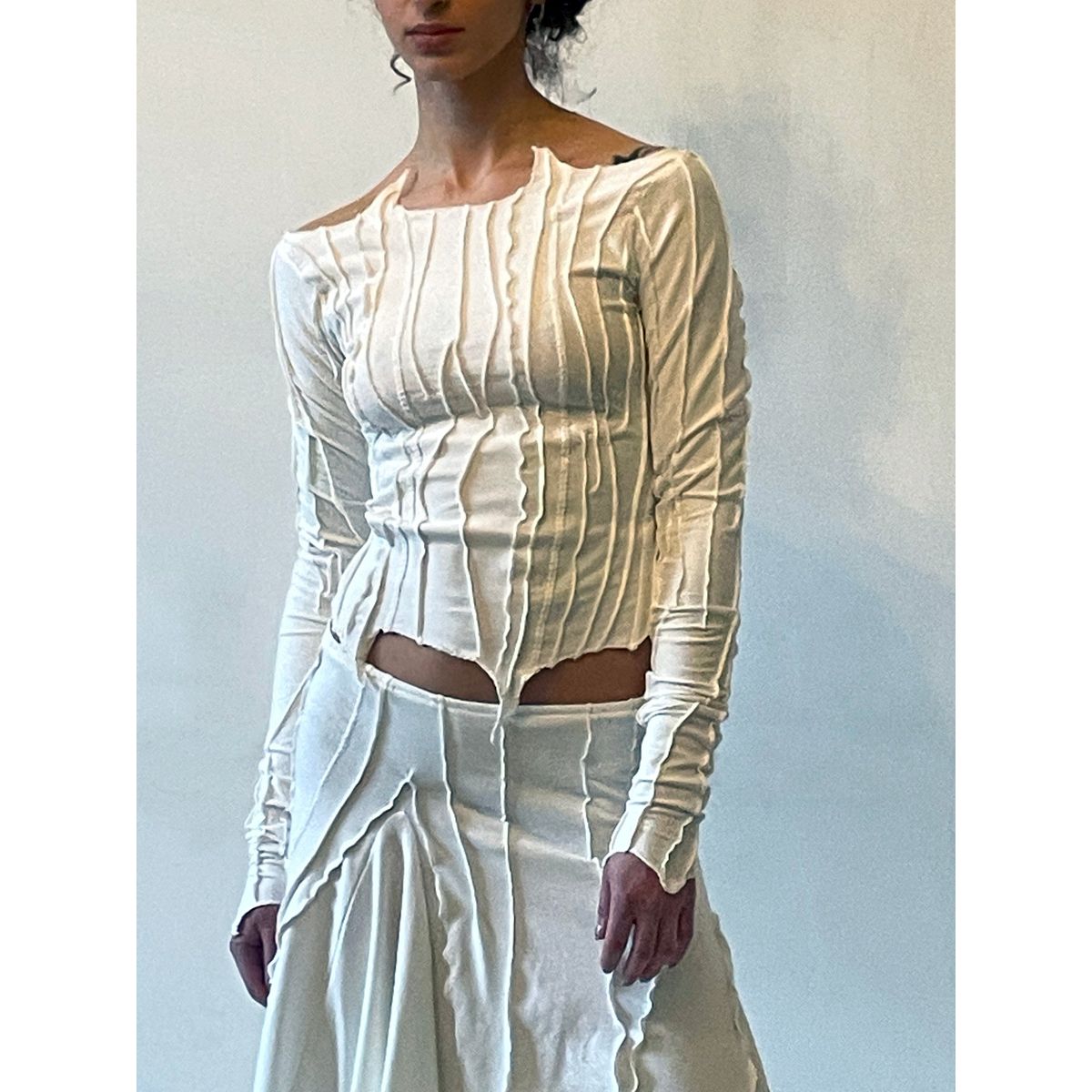 OFF-WHITE SCRAPS BANDAGE LONG-SLEEVE TOP - S/M fits a M-XL