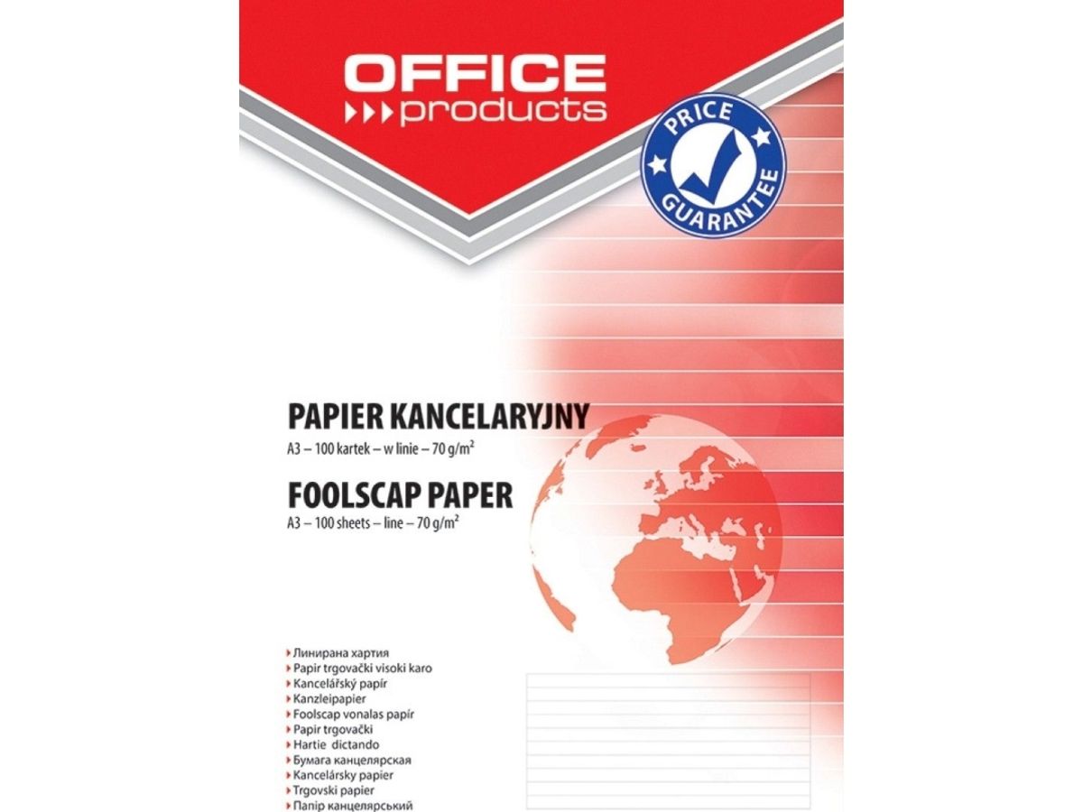 Office Products Papier Kancelaryjny Office Products, W Linie, A3, 100Ark.